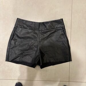 Express Black High Waist Leather Shorts Size 2